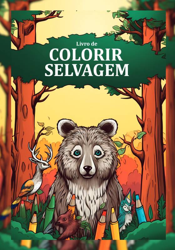 Livro de Colorir Selvagem: Animais Adoráveis para Crianças de 2 a