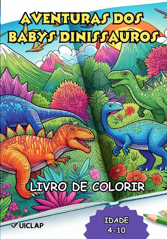 Título: Apostila com desenhos para colorir Dinossauros/ pintar infantil