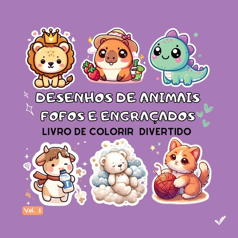 Desenhos Para Colorir De Animais Fofos O Conjunto De Animais Fofos